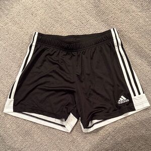 Adidas Black Shorts with White Stripes